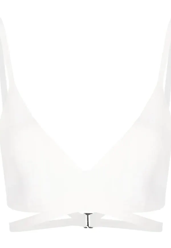 Dion Lee ribbad bralette-topp - Vit