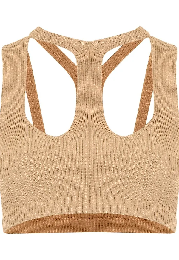 Dion Lee ribbad croptop - Brun