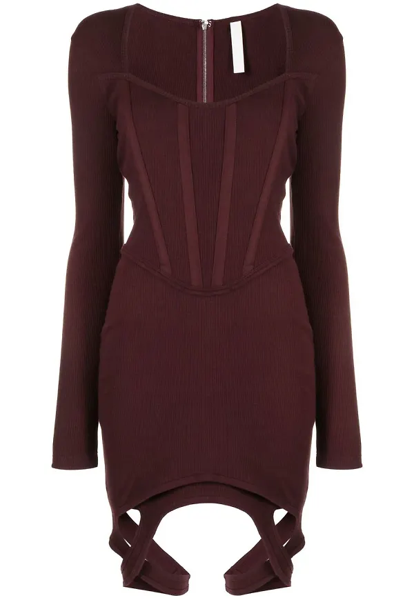 Dion Lee ribbad korsettklänning - Lila