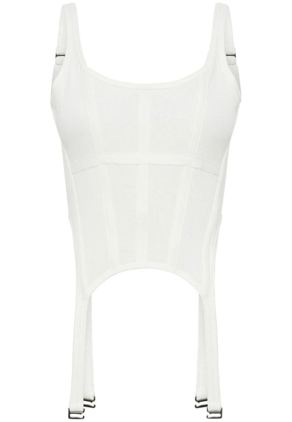 Dion Lee ribbad militärkorsett - Vit