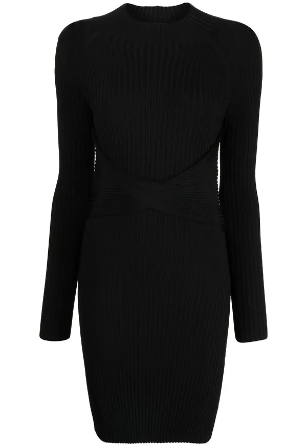 Dion Lee ribbad miniklänning med vriden rygg - Svart