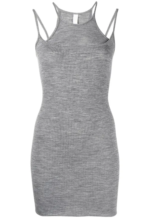 Dion Lee ribbad minikänning - Grå