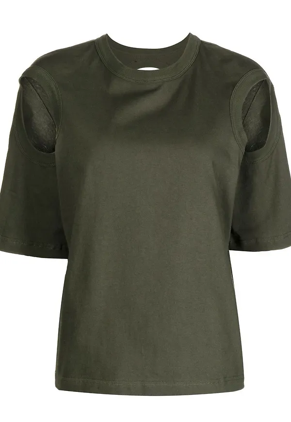 Dion Lee ribbad t-shirt - Grön
