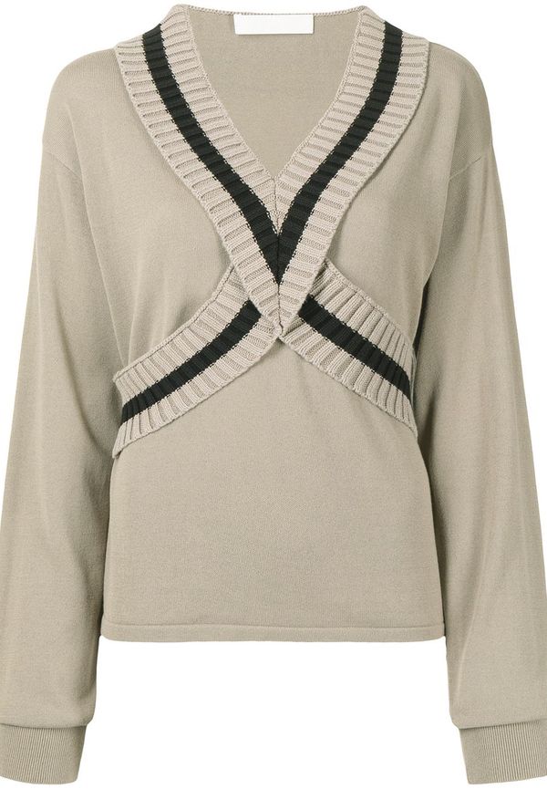 Dion Lee ribbad v-ringad tröja - Neutral