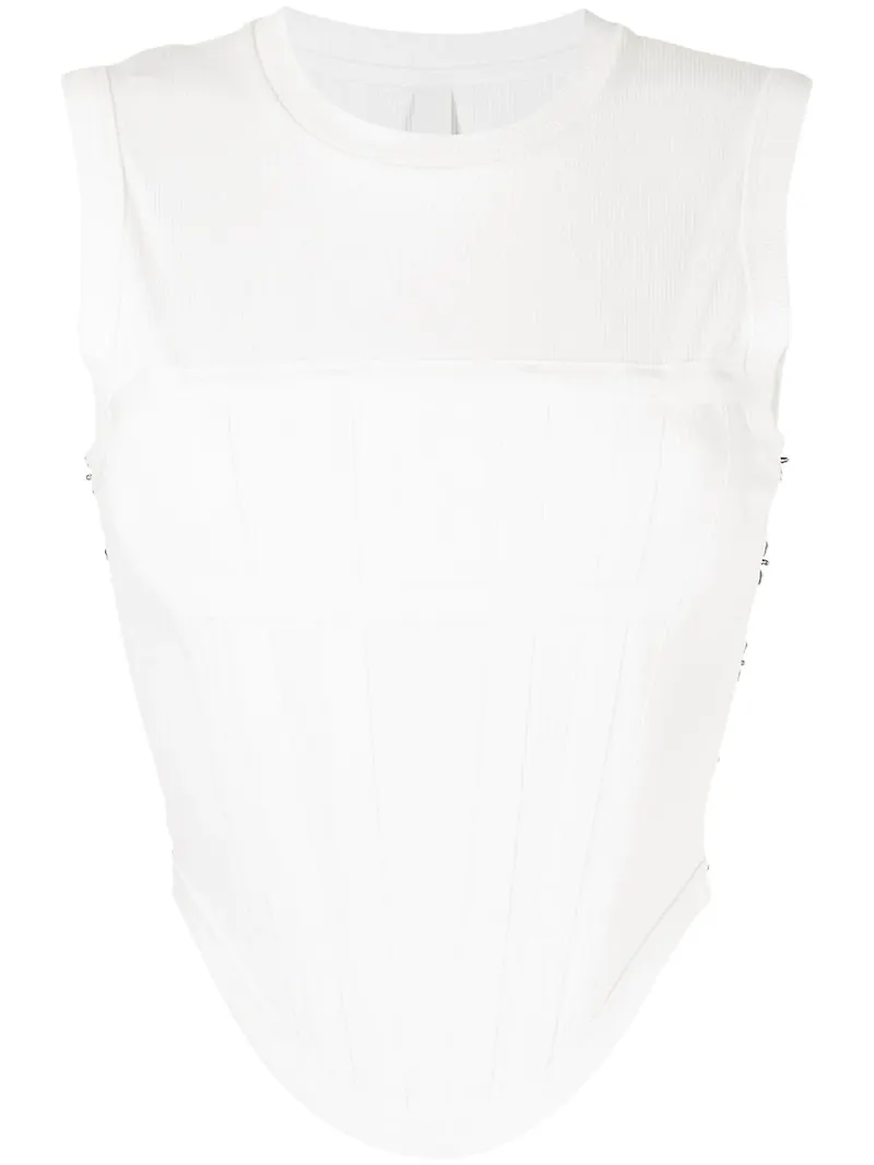 Dion Lee ribbad ärmlös korsett - Vit