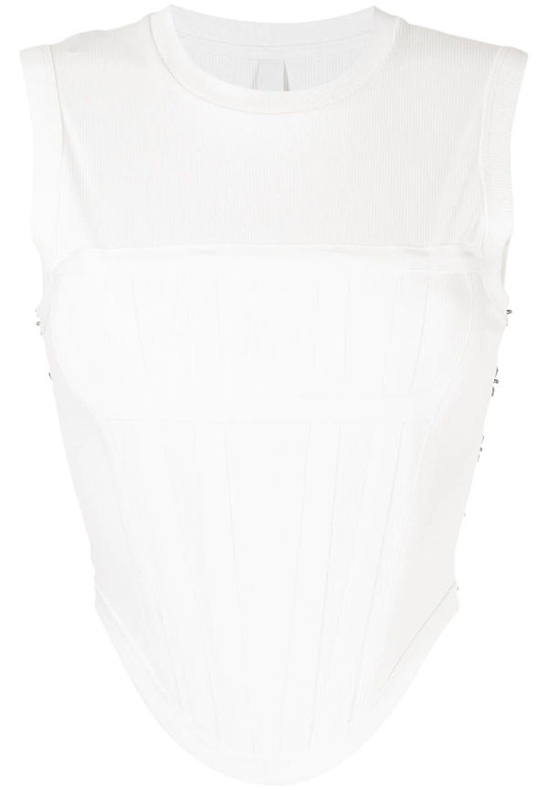 Dion Lee ribbad ärmlös korsett - Vit
