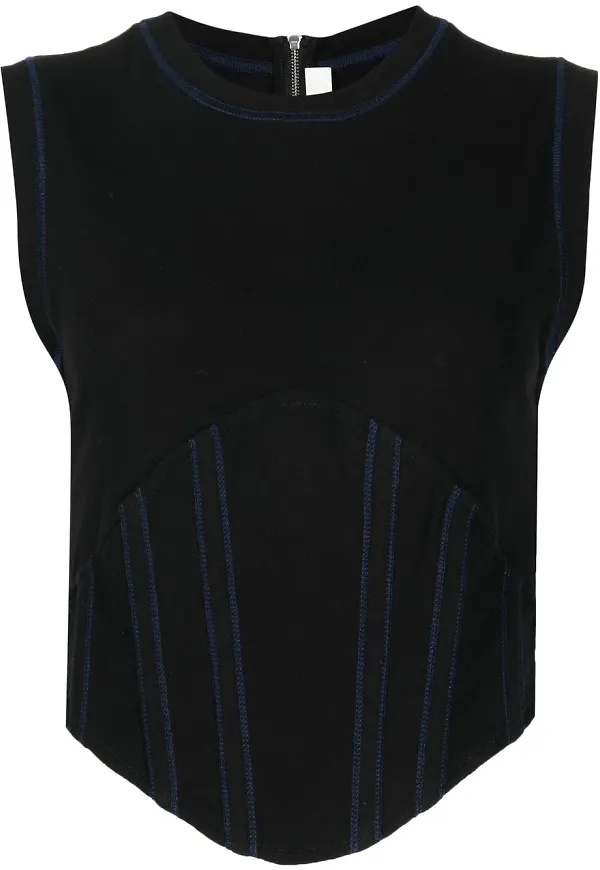 Dion Lee ribbat korsettlinne - Svart