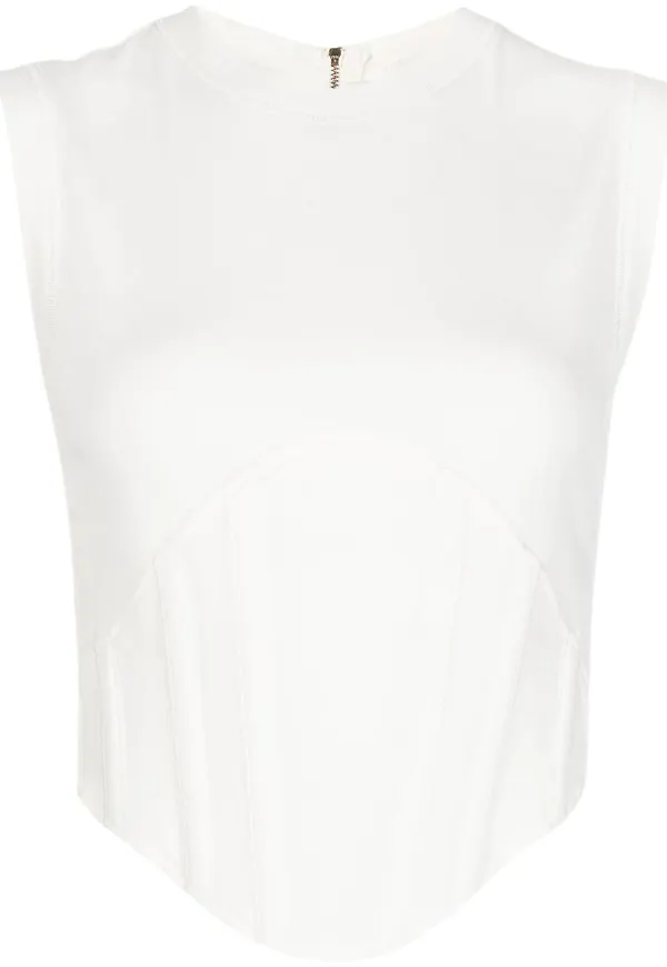 Dion Lee ribbat korsettlinne - Vit