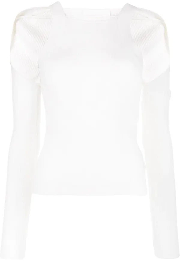 Dion Lee ribbat linne - Vit
