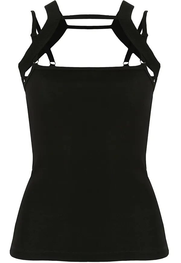 Dion Lee ribbat skiktat linne - Svart