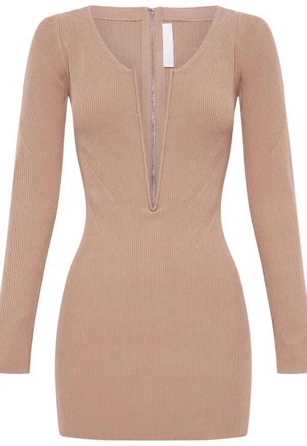 Dion Lee ribbstickad klänning - Neutral