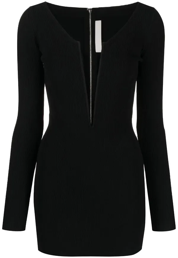 Dion Lee ribbstickad klänning - Svart