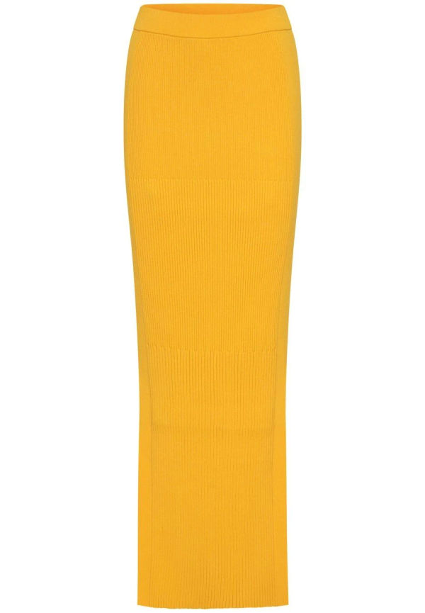 Dion Lee ribbstickad maxikjol - Orange