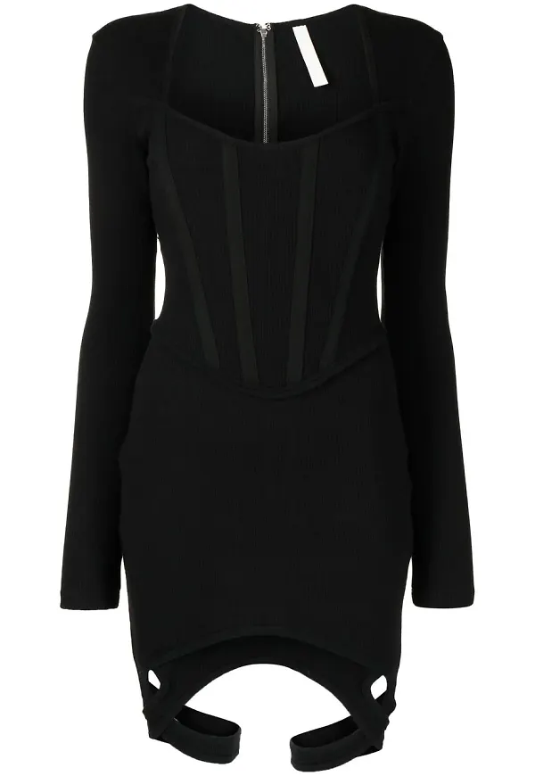 Dion Lee ribbstickad miniklänning - Svart