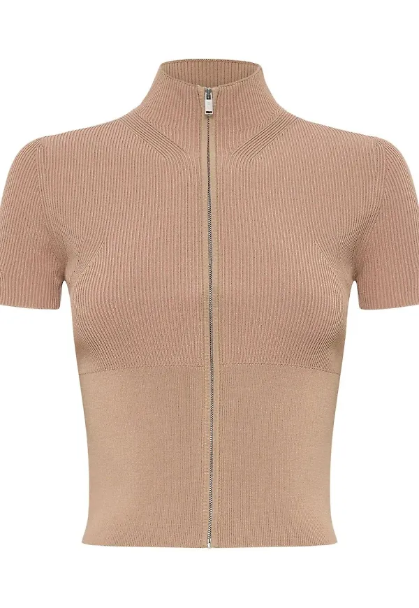 Dion Lee ribbstickad topp - Neutral