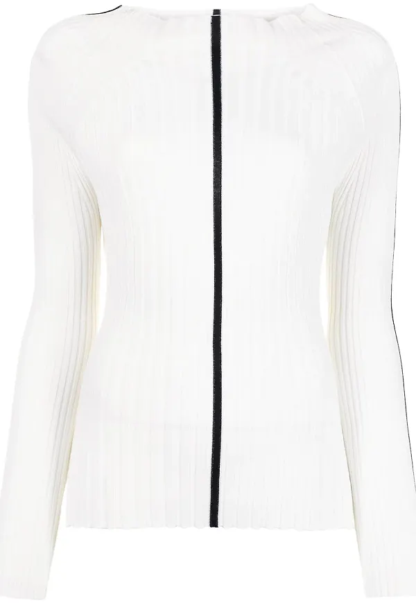 Dion Lee ribbstickad tröja - Vit