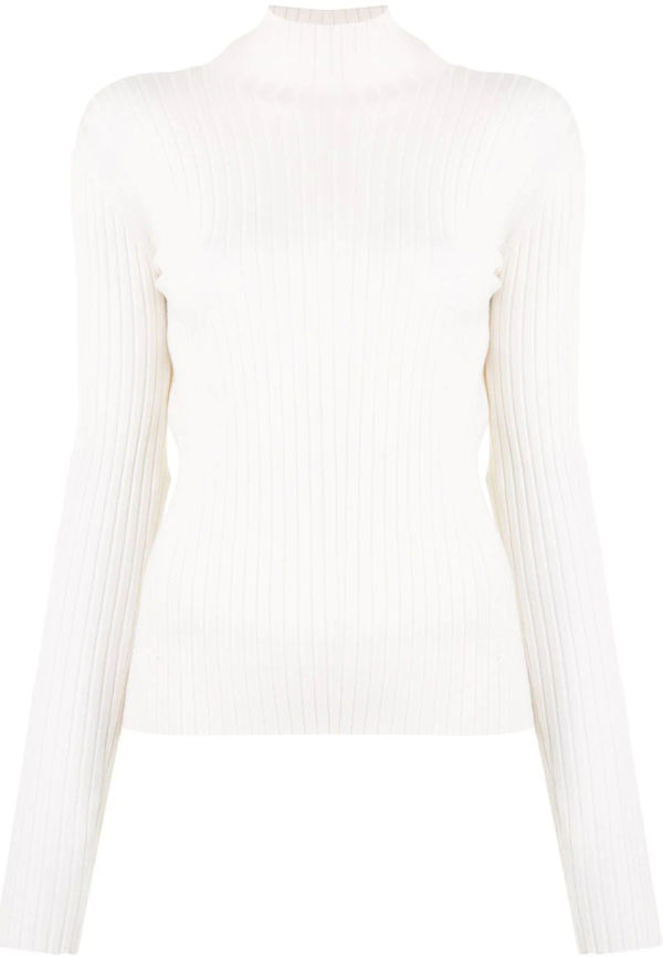 Dion Lee ribbstickad tröja med bar rygg - Vit