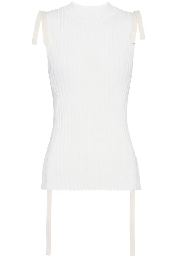 Dion Lee ribbstickad utility-väst - Vit