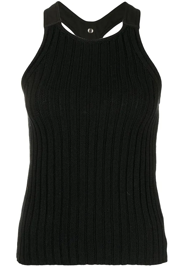 Dion Lee ribbstickad ärmlös topp - Svart