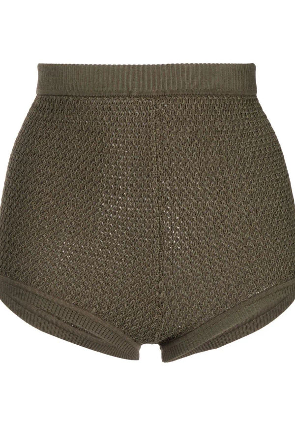 Dion Lee shorts i panamavävd - Grön