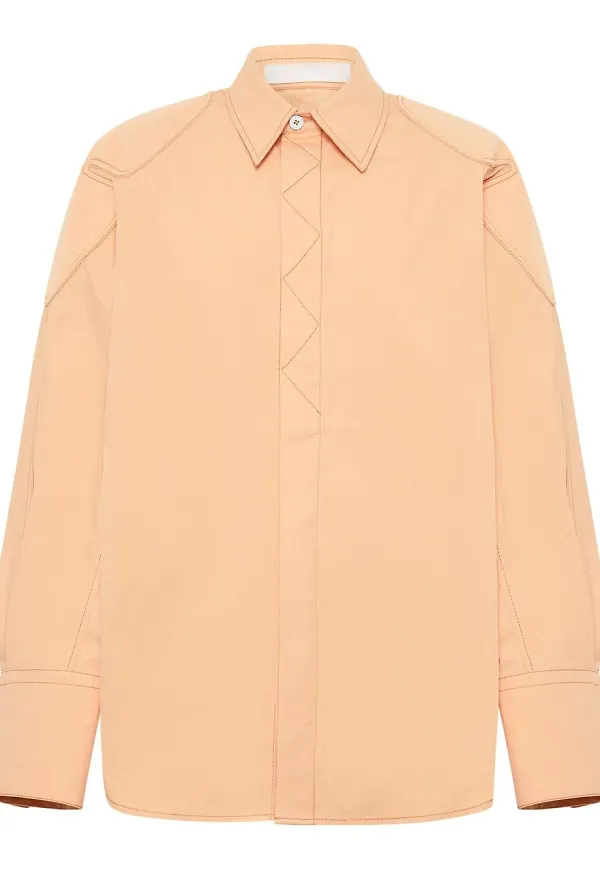 Dion Lee shoulder-pad point-collar shirt - Orange