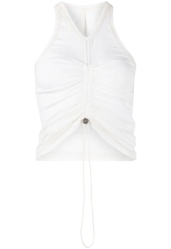 Dion Lee skirt draperat linne - Vit