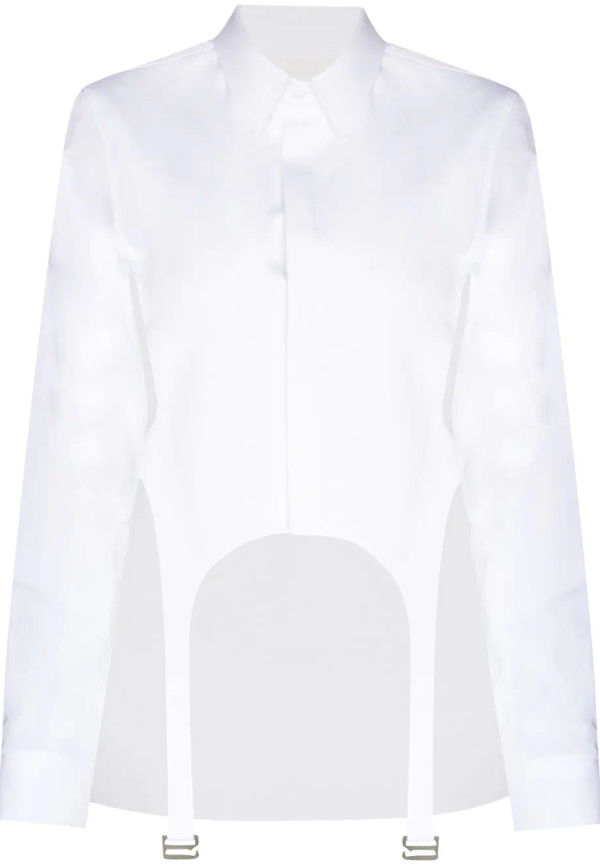 Dion Lee skjorta med utskurna spännen - Vit