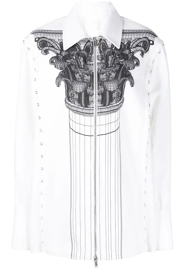 Dion Lee skjortjacka med hake - Vit