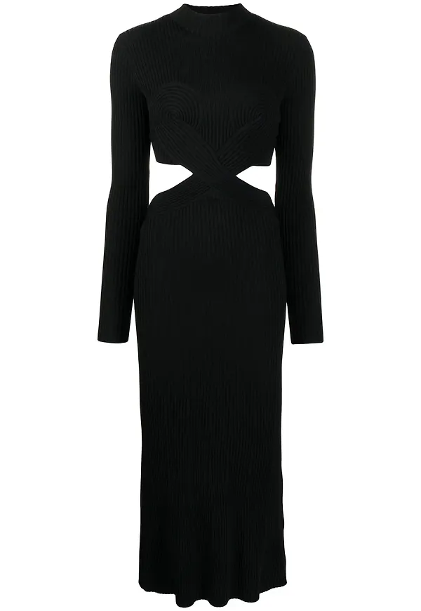 Dion Lee Spiral-Rib klänning - Svart