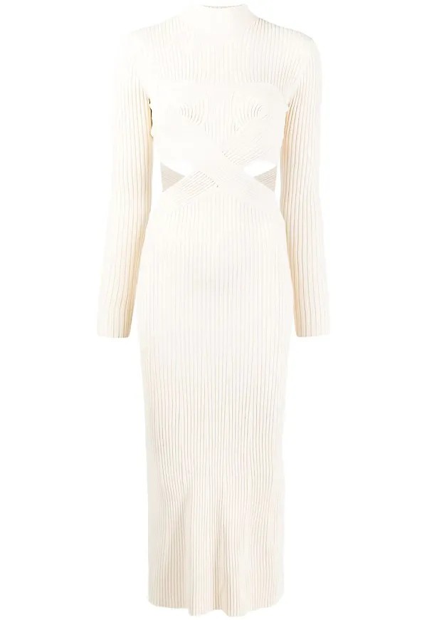 Dion Lee Spiral-Rib klänning - Vit