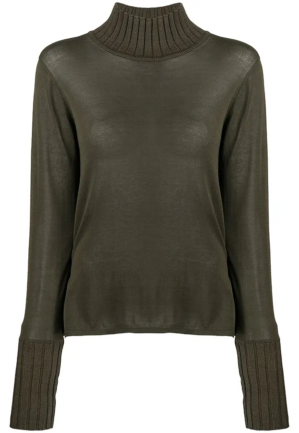 Dion Lee stickad omlottopp - Grön