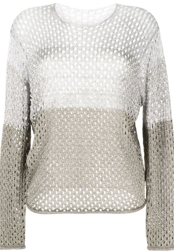 Dion Lee stickad tröja i mesh - Silverfärgad