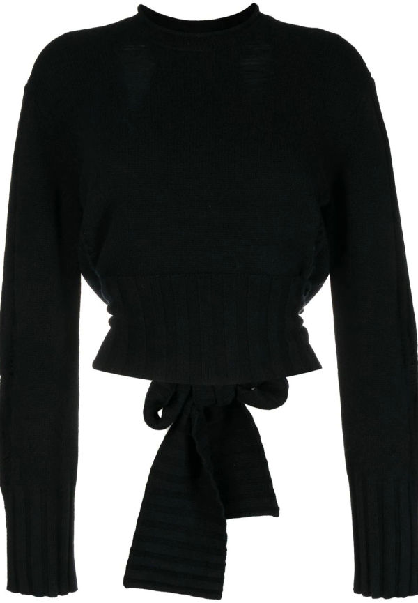 Dion Lee stickad tröja med sliten finish - Svart
