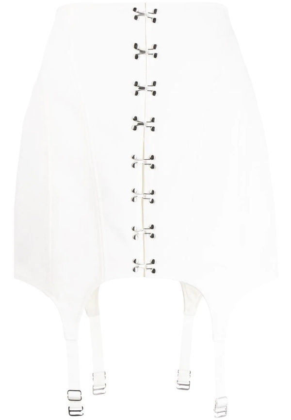 Dion Lee strumpebandskjol med korsett-stil - Vit