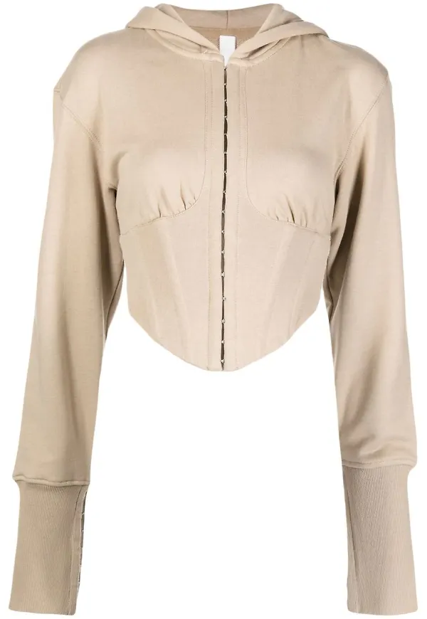 Dion Lee sweatshirt med huva - Brun