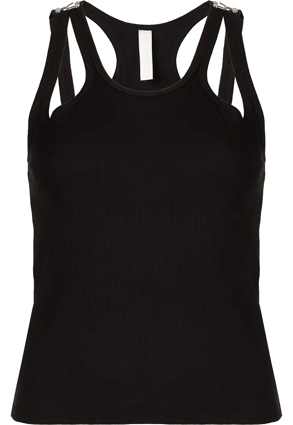 Dion Lee Teardrop ribbstickad topp - Svart