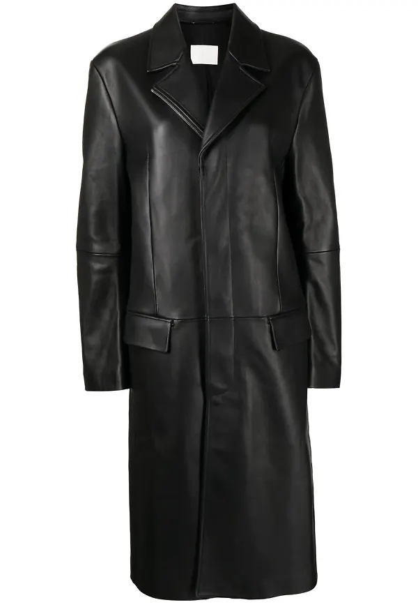 Dion Lee trenchcoat i läder - Svart