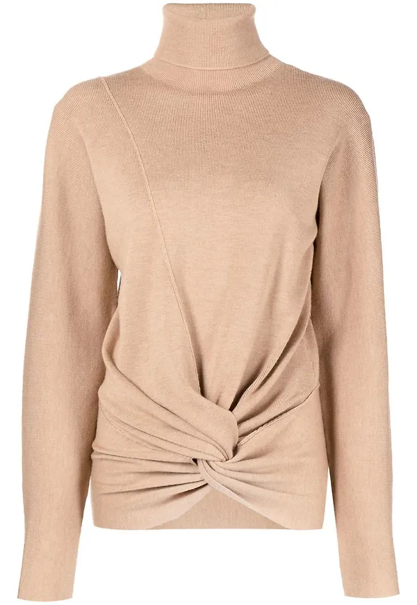Dion Lee tröja med draperad detalj - Brun