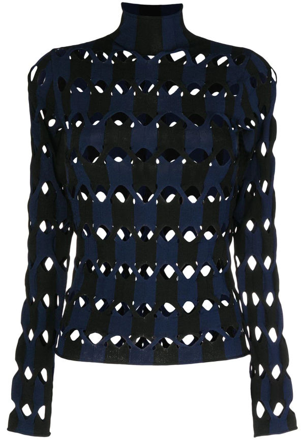 Dion Lee tröja med rullkrage och utskuren detalj - Svart