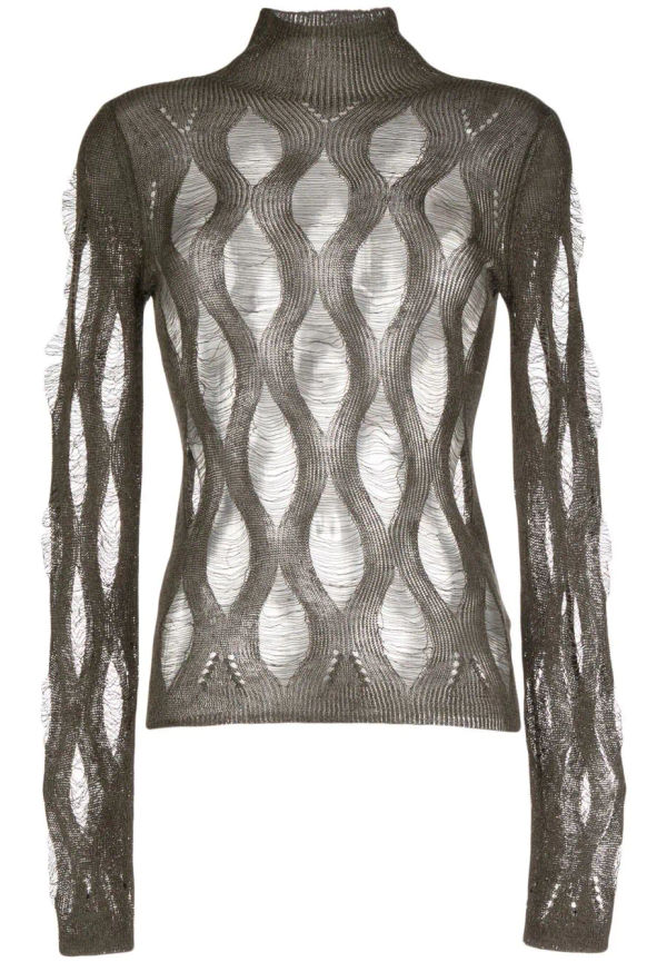 Dion Lee tröja med sliten effekt - Grön