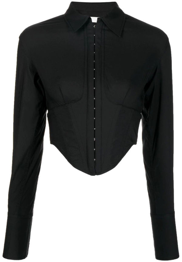 Dion Lee Undercorset croppad långärmad skjorta - Svart