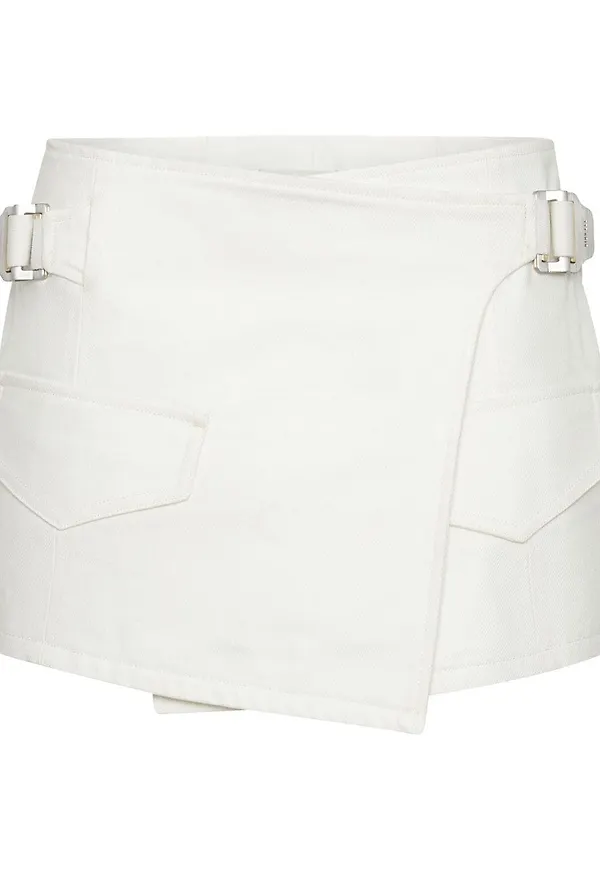 Dion Lee utility-jeanskjol i omlottmodell - Vit