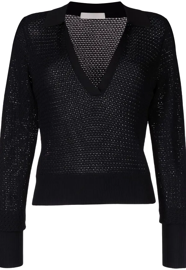Dion Lee v-ringad tröja - Svart