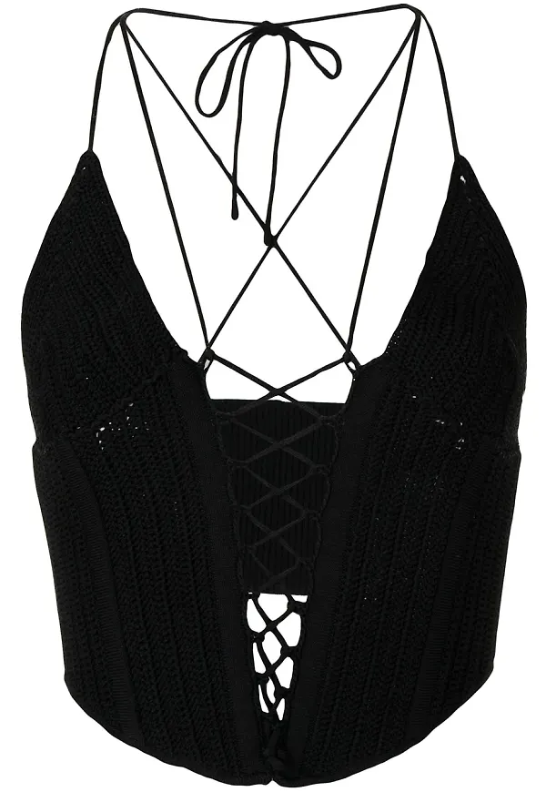Dion Lee virkad croptop - Svart