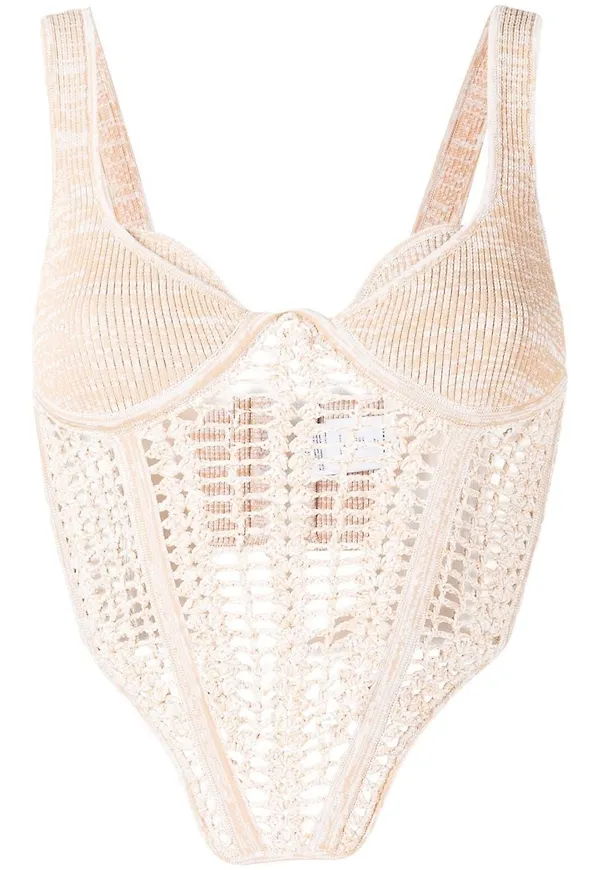 Dion Lee virkad korsettopp - Neutral