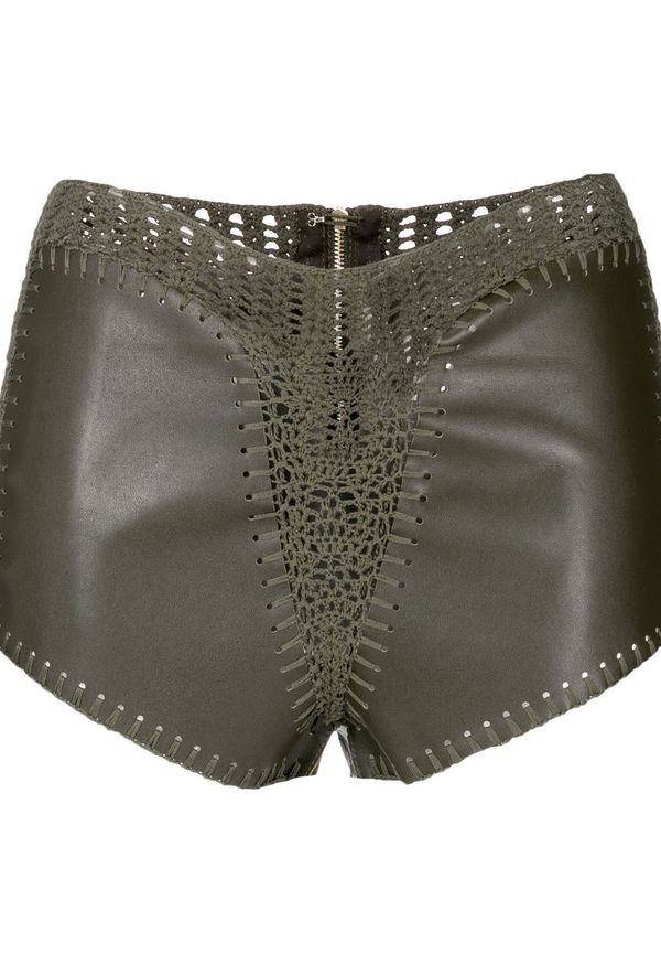 Dion Lee virkade shorts - Grön