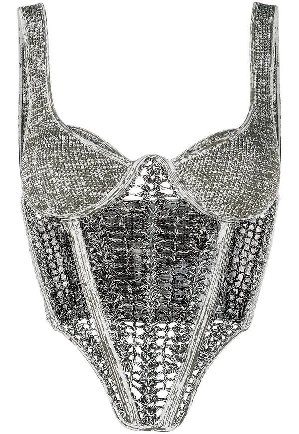Dion Lee virkstickad body - Svart