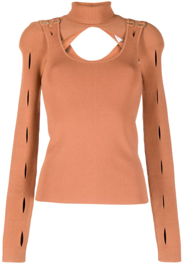 Dion Lee vävd topp med utskuren detalj - Orange