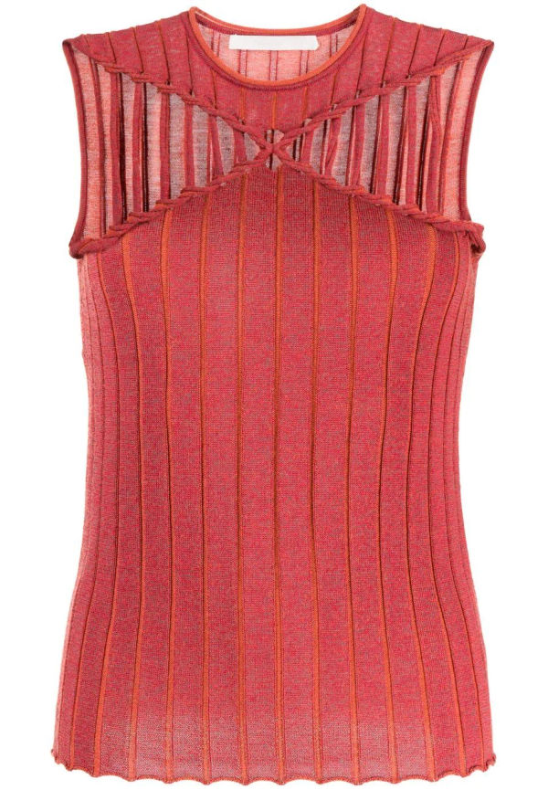 Dion Lee ärmlöst linne med flätad detalj - RED