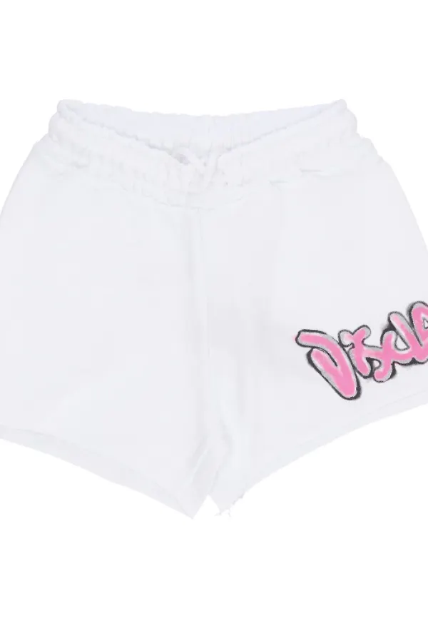 Disclaimer, Shorts, Dam, S, Bomull, Vita Logoshorts Elastisk Dragsko